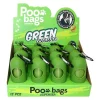 Portabolsas para perro verde con mosquetón de acero