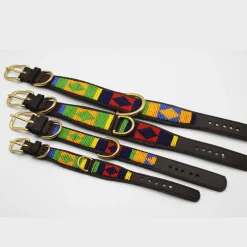Collar para perro de cuero hecho a mano en España Benin Rumba