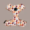 Arnés ajustable para perro de tela Cinnamon Spice Houndstooth
