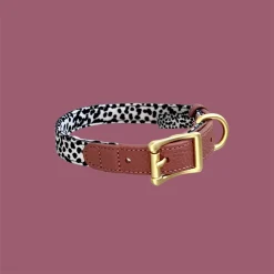 Collar para perro de cuero Berry Dalmatian