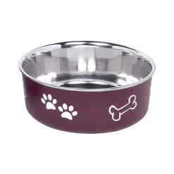 Comedero de Acero Inoxidable Granate para perros