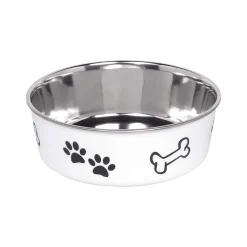 Comedero de Acero Inoxidable para perros Blanco