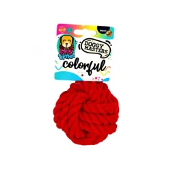 Pelota de cuerda roja para perro