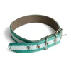 Collar para perro de cuero bandera de Andalucia